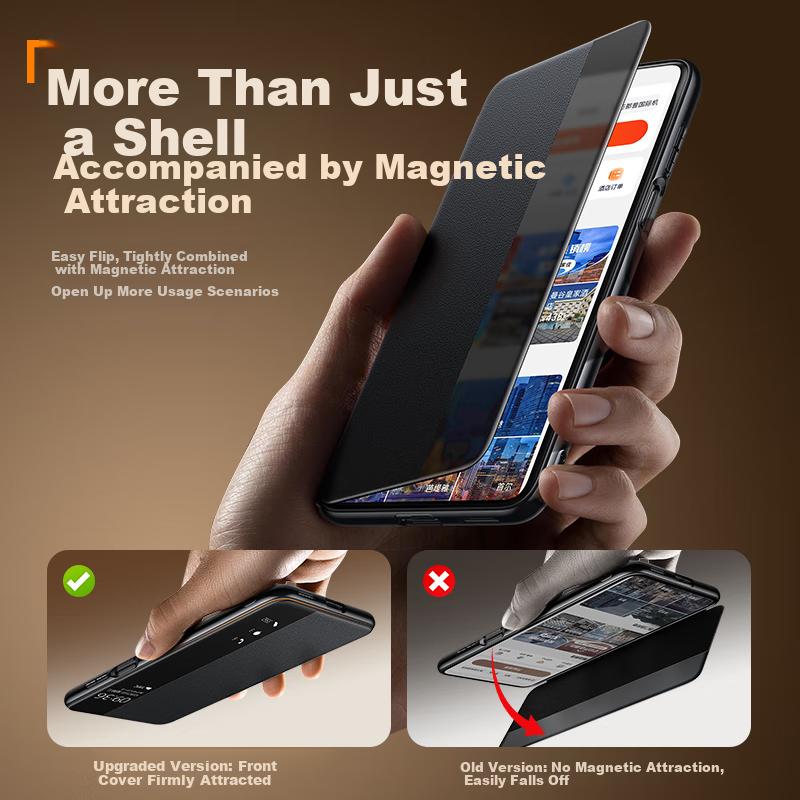 Smart WindowCase for Huawei Mate70RS, Mate70RS Protective Cover, Flip Leather Case, Full Protection, Magnetic, Shockproof, Ultra-Thin, Luxury Style