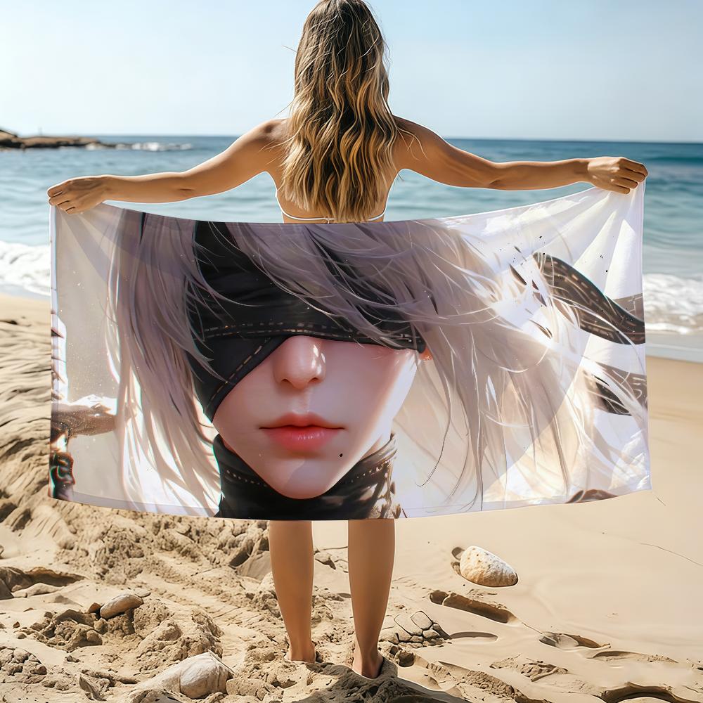 Anime Nier Automata Game 2B Towel Beach Towel Oversized Quick Dry Towel Absorbent Soft Swim BeachTowels for Men Women