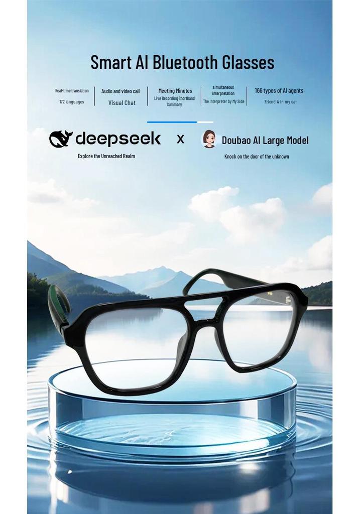 Smart Photochromic AI Glasses with Music & Call Features for Outdoor Cycling & Driving