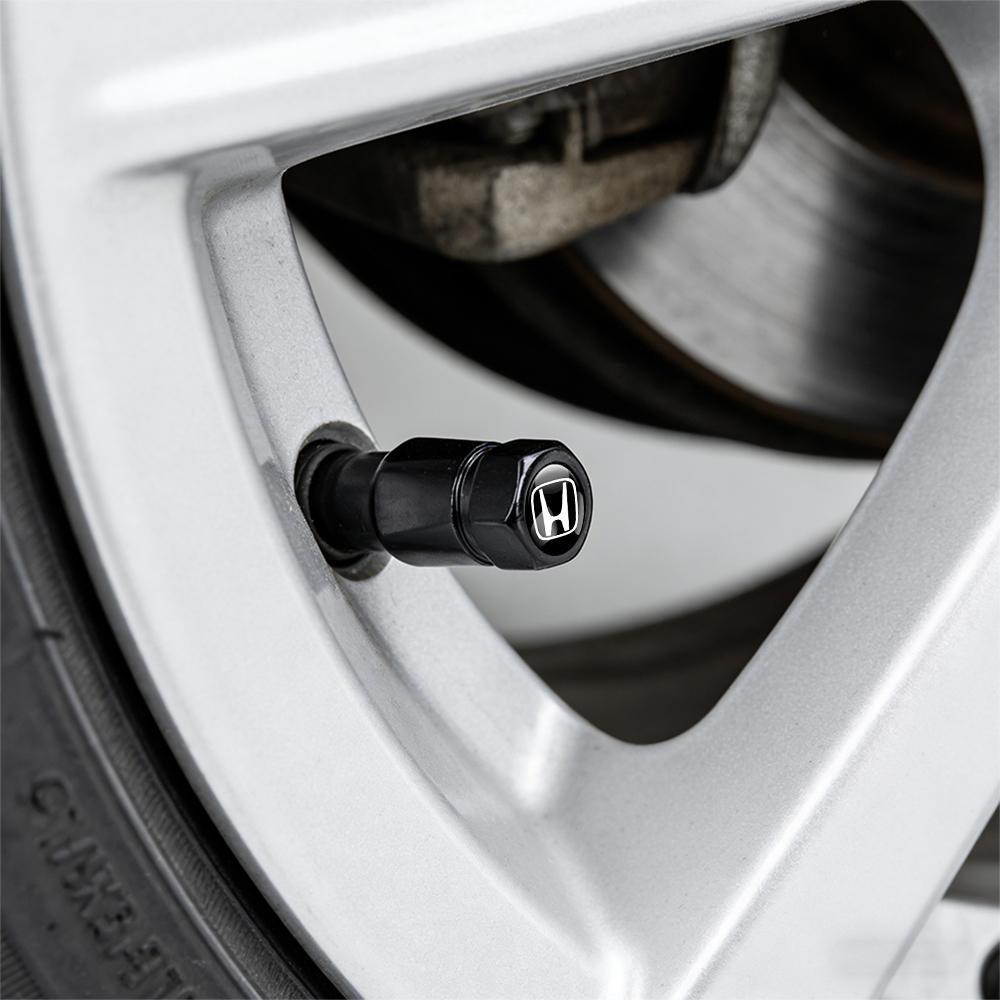 4Pcs Car Wheel Tire Valve Cap Tyre Stem Cover Bolt-In Accessories For Honda Mugen Civic Jazz City Fit Accord 7 Crv Type R S VTEC