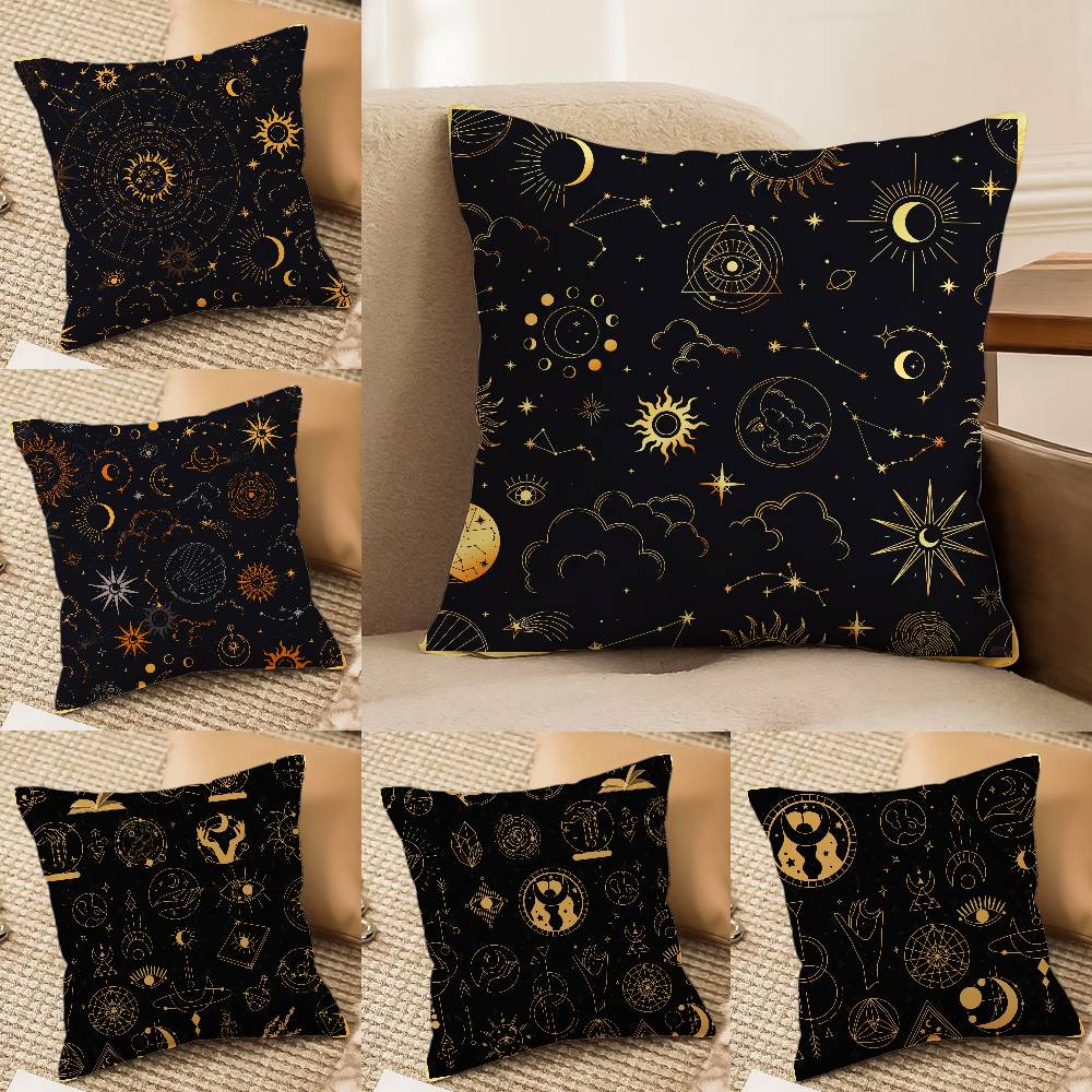 Traditionelles Eid Eid Symbol Druck Kissenbezug Komfort Sofa Bett Seidig elegant Unsichtbarer Reißverschluss Dekorative Kissenhülle