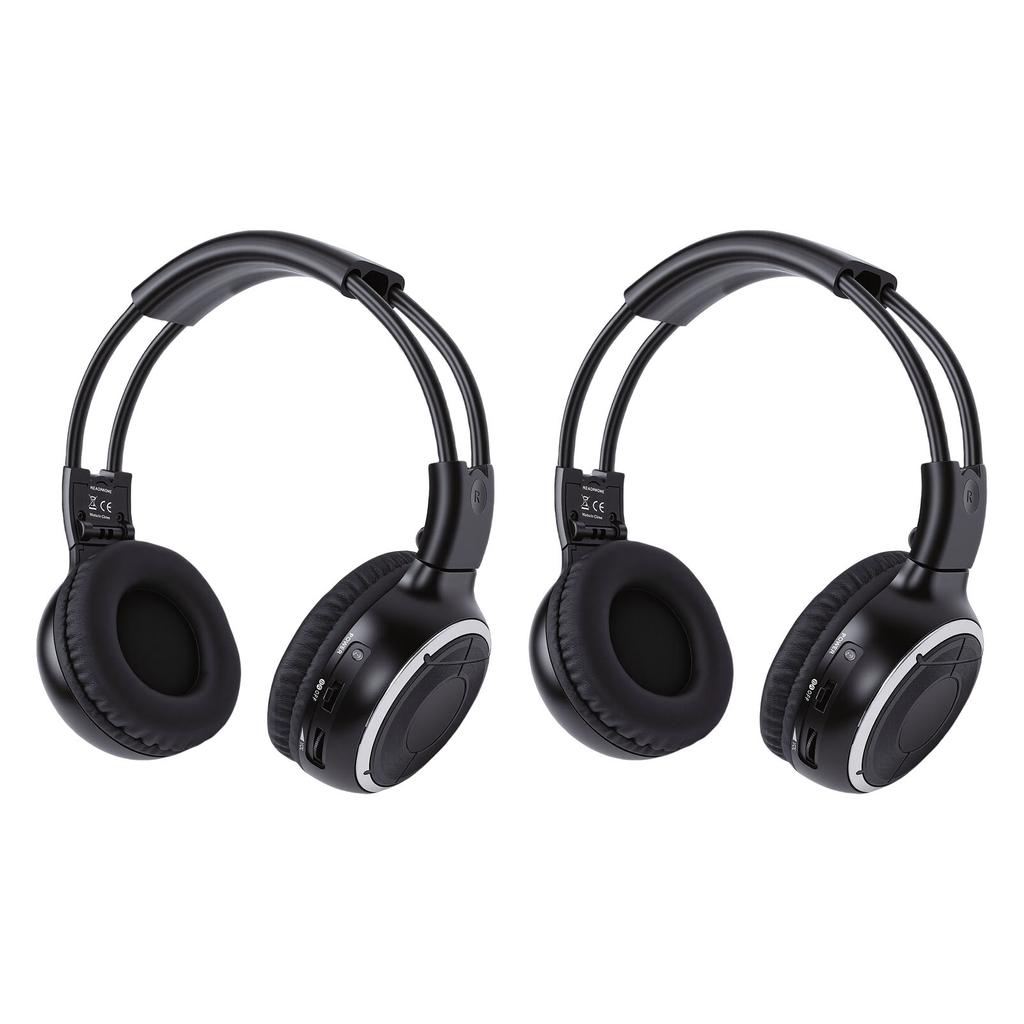 2er-Pack kabellose Kopfhörer für das Auto, 2-Kanal-IR-Funkkopfhörer für Fahrzeug, universelles Rear-Entertainment-System