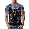 Summer Round Neck 3D Animal Print Top Fashionable Casual Short Sleeved Men's T-shirts
