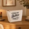 Trousse de toilette - PLANETEE - J’peux pas minimaliste - 100% coton beige - 3 L (28×19×9 cm) - Impression DTG &amp; zip métal