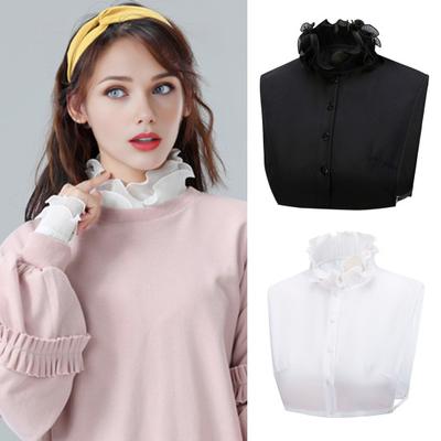 Falscher Kragen Spitze Jacquard Tube Top Knopfverschluss Verstellbare Büste Einfarbig