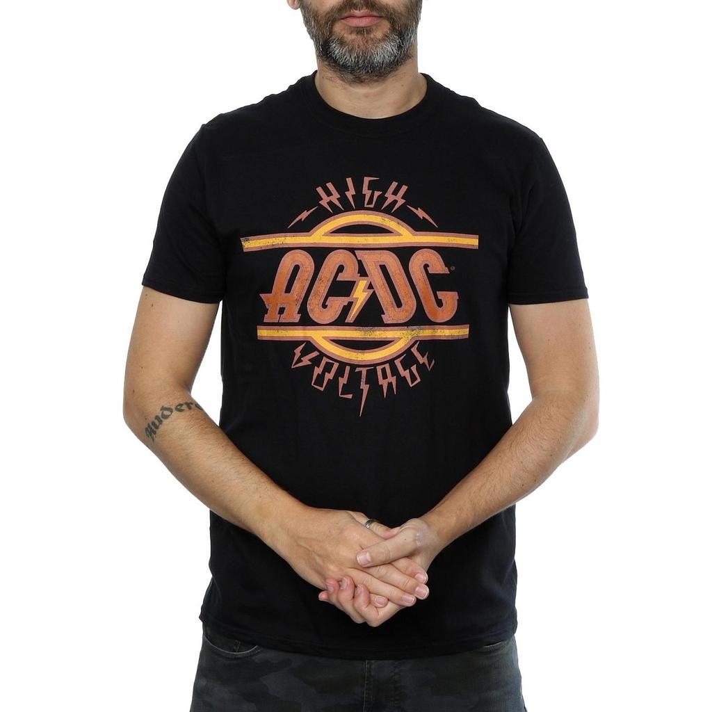 AC/DC Mens High Voltage Distressed Logo T-Shirt