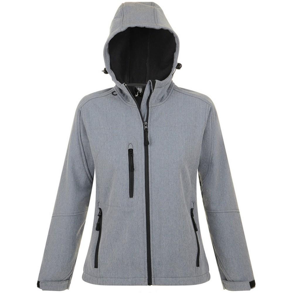 SOLS Womens/Ladies Replay Hooded Soft Shell Jacket (Breathable, Windproof And Water Resistant)
