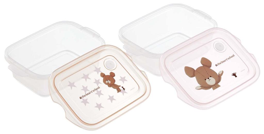 Skater Antibacterial Storage for Kuma no Gakkou Side Dish Made in Containers, 500ml, 2-Pack, (The Bears' School) Containers, Japan, FCN2WAG-A