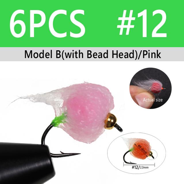 Synthetische Melk-Ei-Fliege, weicher Fischrogen, nasse Fliegen, Forelle, Lachs, Steelhead-Angeleier, Köder, Orange, Rosa, Weiß