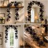 Künstliche Rosenranken-Girlande mit realistischen Blättern und Blumen-Design für Dekorationszwecke im Innen- und Außenbereich Halloween-Party Hausgarten Hochzeit
