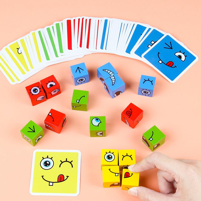 Puzzle Expression Wooden Children Puzzle Toy For Parent Interaction Child