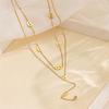 European & American Luxury Double Layer Tassel Titanium Necklace for Women - Elegant Autumn/Winter Clavicle Chain
