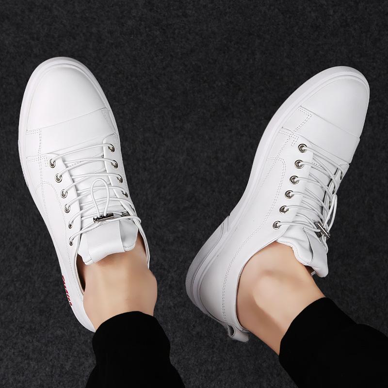 Luxury Shoes Men Fashion Genuine Leather Casual Shoes High Quality Male Comfortable Sneakers Comfy Winter Lace-Up Skate Shoes