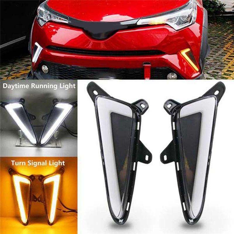 NEW-LED Daytime Running Lights Brake Light Lamp For Toyota C-HR CHR XLE Spare Parts DRL Bumper Lights