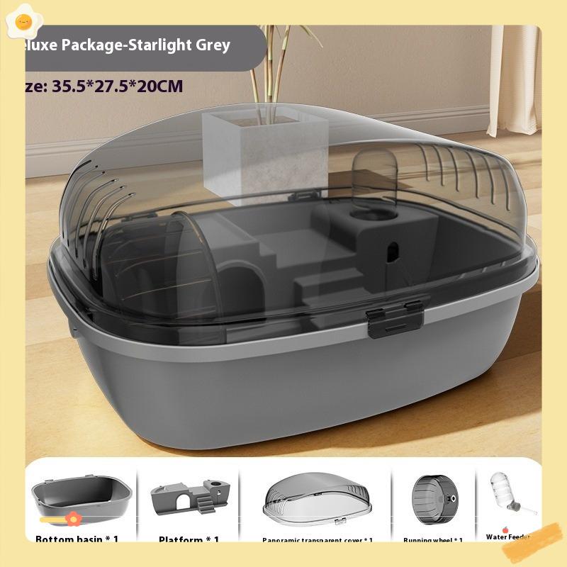 Σπίτι Χάμστερ Εύκολο Καθάρισμα Κλειστός Διαφανής Κλωβός Μεγάλη Φορητή Βίλα Πλήρες Σετ Αξεσουάρ Κατοικίδιων για Νάνο Χάμστερ