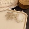 Snowflake Design Xmas Earrings Bowknot Zircon Earrings Christmas Earrings  Jewelry Accessories