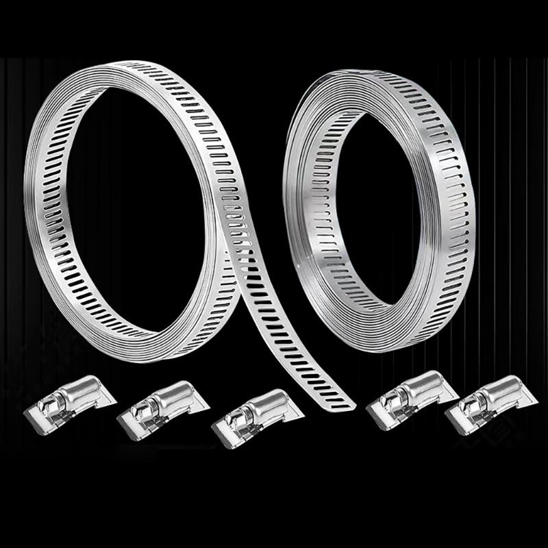 Fascia Morsetto a Vite in Acciaio Metallico con Fermagli Morsetti a Vite Senza Fine Regolabili Morsetto per Tubi Flessibili Condotti