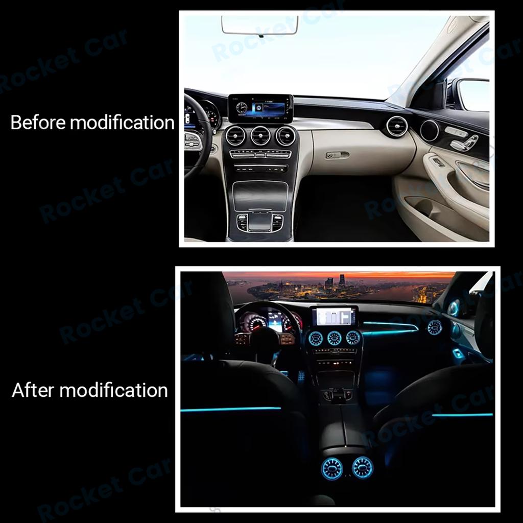 64 Colours LED Turbine Vents Ambient Light For Mercedes Benz W205 X253 GLC Coupe C43 C63s Car Speaker Cover Decorative Lamp Part WS4