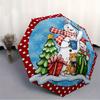 1pc Christmas Snowman, Automatic Folding Umbrella - 8-Rib Iron Frame, Windproof, Portable Sunshade with Plastic Handle for Travel & Outdoor