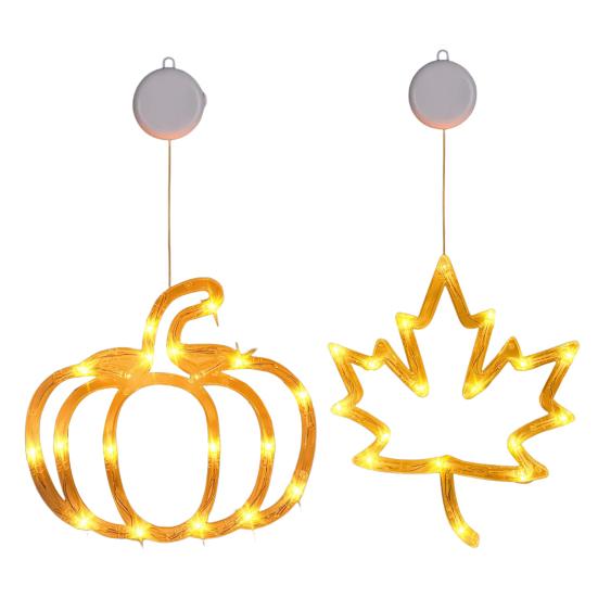 Autumn Decoration Light with Suction Cup IP55 Waterproof Easy to Install Battery Operated Halloween Decorative Window LED Light