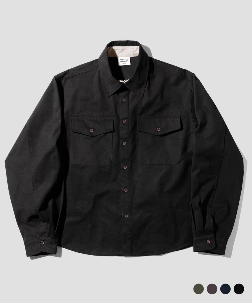 PERSTEP Cotton Two-Pocket Shirt Black Smls4686