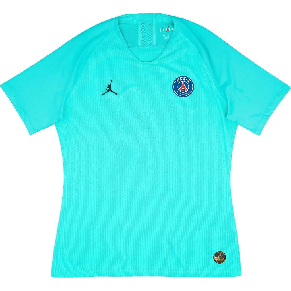 Jordan X Paris Saint-Germain Collaboration 2018-19 Player Edition Breathable Comfortable Short Sleeve Football Shirt Men Tops Mint-Green BV3947-317