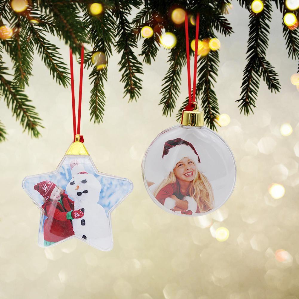 DIY with Hanging String Crafts Photo Frame Transparent Ball New Year Gifts Christmas Tree Ornaments