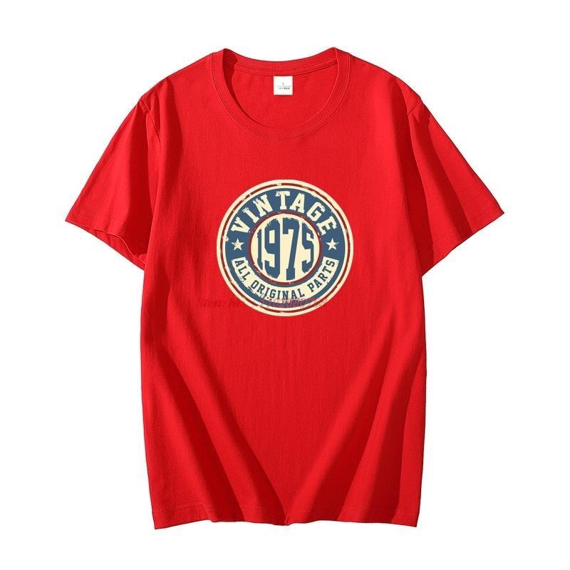 Unisexs Vintage Short Sleeve Tshirt Cotton Graphic Oneck Fun 48 And 48 1975 Birthday Gift Summer Tshirt