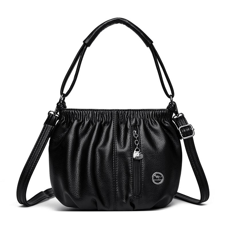 

Women s bag shoulder bag mother-in-law bucket bag new fashion messenger bag mother-in-law splicing mother чёрный