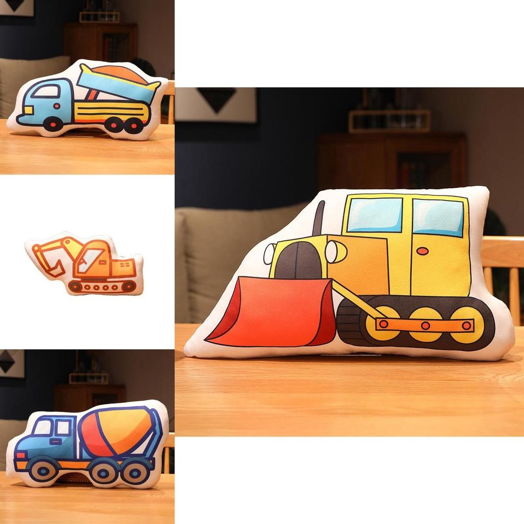 Cute Cartoon Car Pillow Plush Toy For Children Including Fire Trucks And Police Cars
