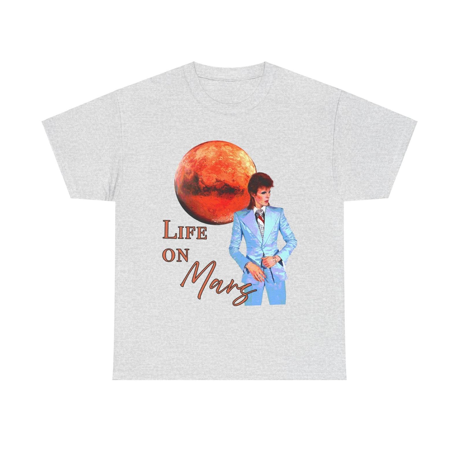 Life On Mars David Bowie classic 70s rock musican band t shirt L