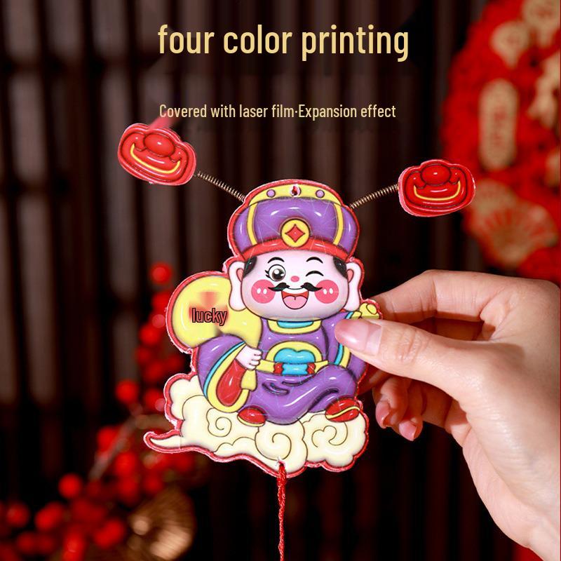 2025 New Year God of Wealth Shaking Head Fridge Magnet with Moving Ears