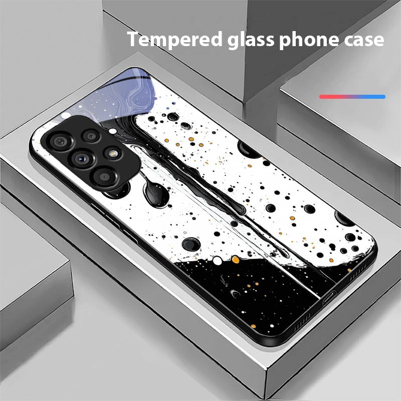 Graffiti-Tintenmalerei Für Samsung Galaxy S10 S20 Plus S21 FE S22 S23 S24 FE S25 Ultra Schwarz Gehärtetes Glas Handyhülle Harte Schale