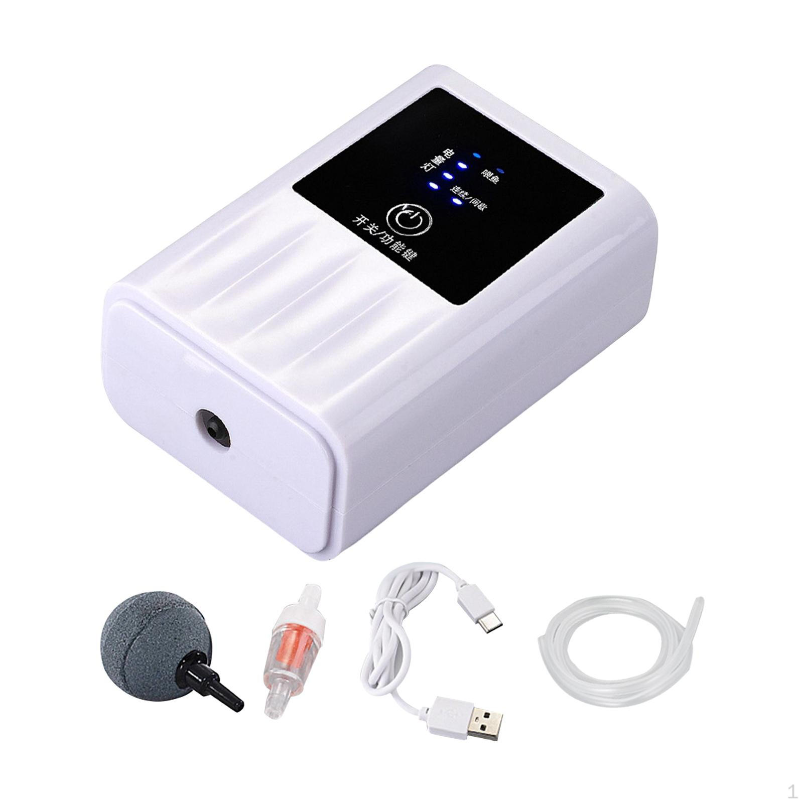 Portable Small Aquarium Air Pump Fish Tank Oxygen Aerator Rechargeable Single hole output