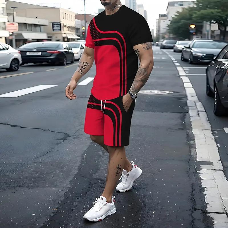 

Летние мужские свободные рубашки с короткими рукавами, потные быстросохнущие шорты, мужской классический спортивный костюм, офисный комплект из двух предметов большого размера 6XL