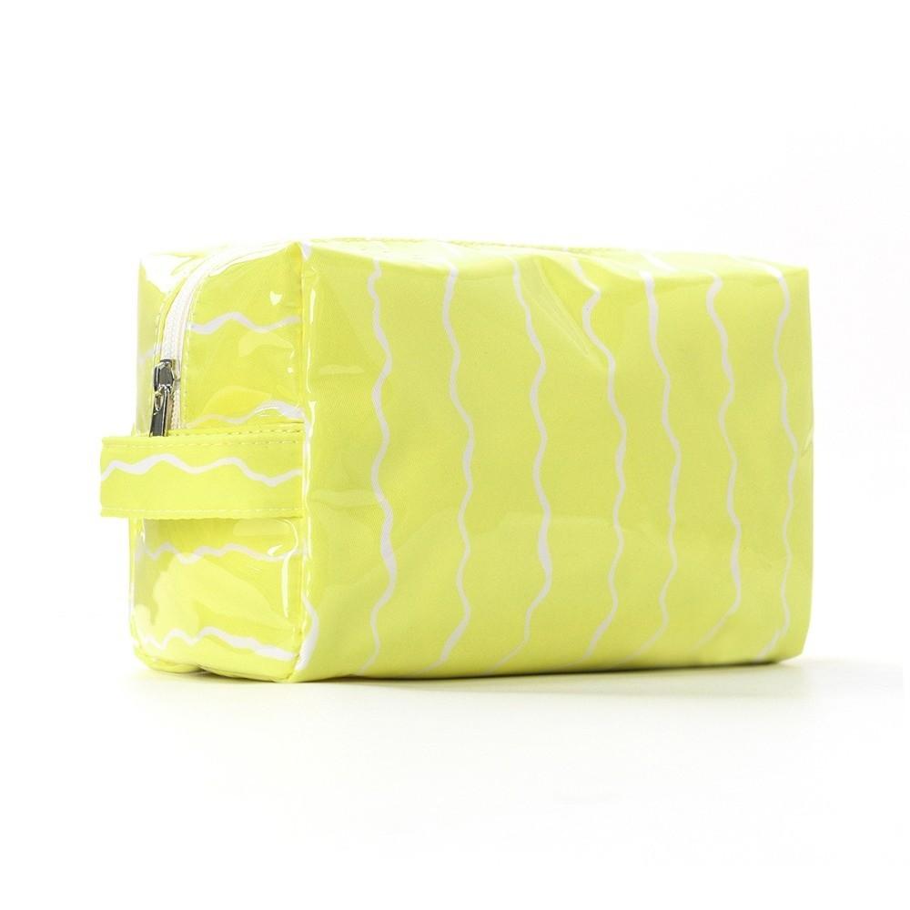 PVC Large Capacity Cosmetic Bag Waterproof Zipper Closure Makeup Bag Work Outing жёлтый