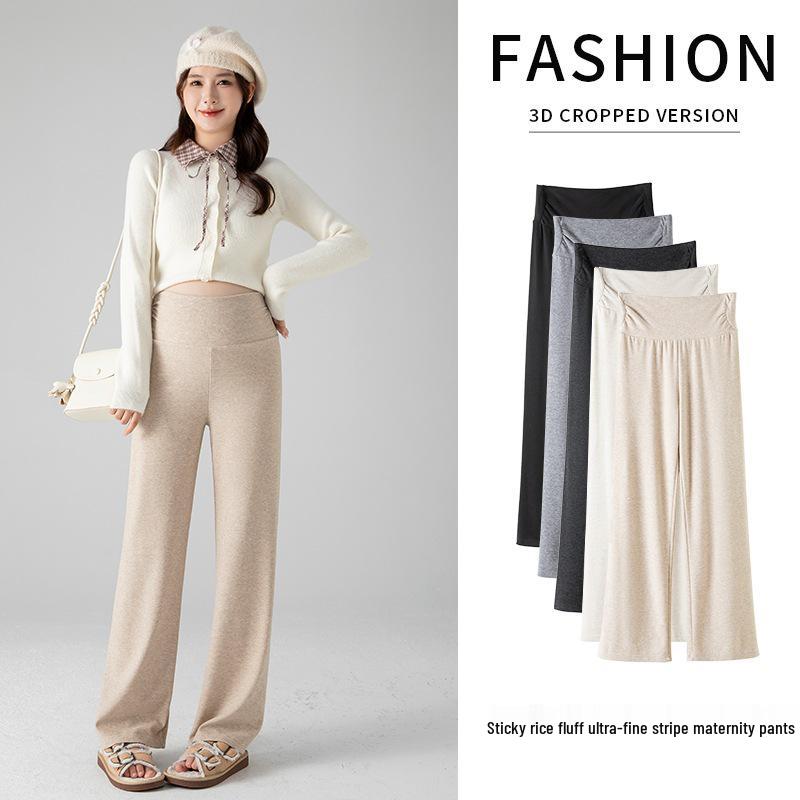 

2026 Casual Slimming Loose Fit Sticky Rice Velvet Maternity Wide-Leg Pants M