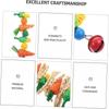 6 Stück Hamster Kauspielzeug Reinigungsspielzeug Sport Snacks Kauspielzeug Kaninchen Zahn Kauspielzeug Kaninchen Karotten Spielzeug Heu Gras Bälle Kleintier Spielzeug Kaninchen Kuscheltiere