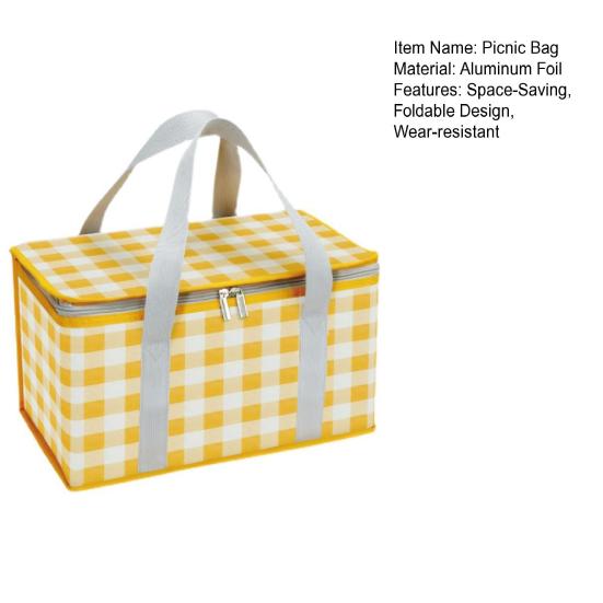 Picknicktasche Wasserdicht Isoliert Kühlertasche mit Dickem Aluminiumfutter Strapazierfähige Oxford-Stoffmatte Faltbare Sitzmatte für Outdoor Camping Strand