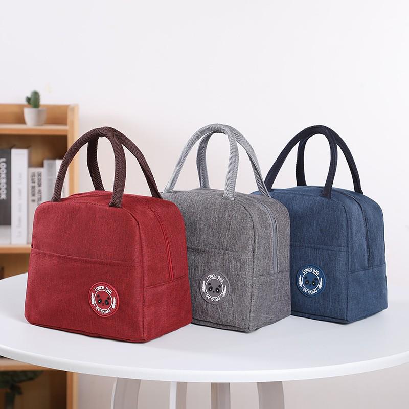 Handheld Large Capacity Oxford Cloth Insulated Lunch Bag for Students
