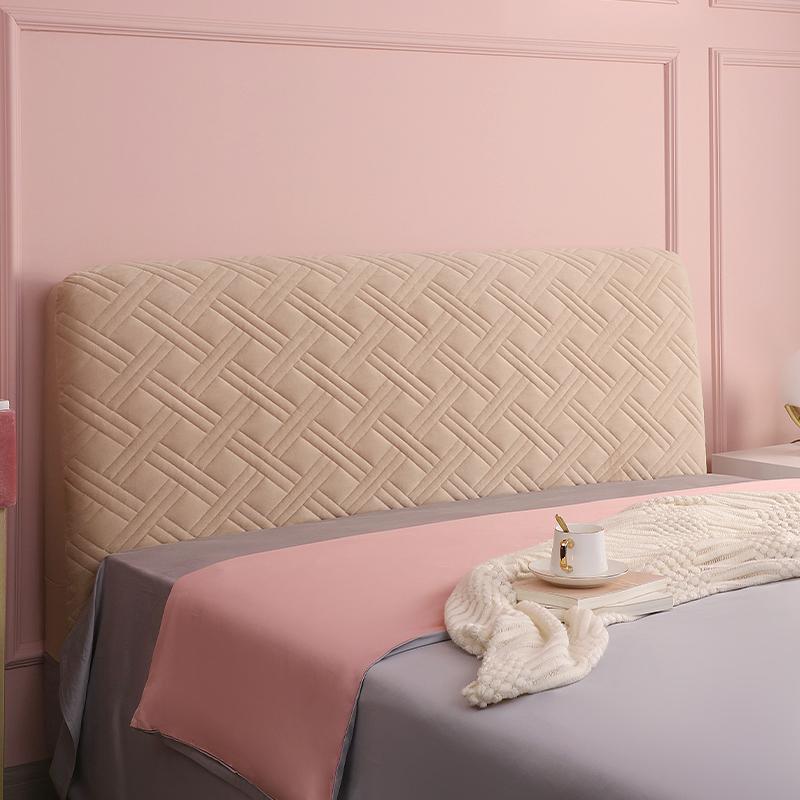 Nordic Grid Bed Headboard Cover All Inclusive Bedside Bed Head Cover Warm Soft Bed Anti-Dust Cover Thicken Head Back Protector