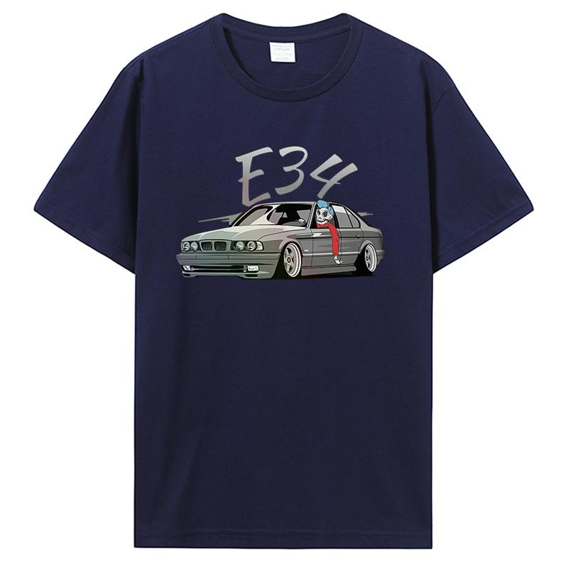 Glstkrrn E34 Herren T-Shirt Sommer Herren Übergroßes T-Shirt Herrenbekleidung Harajuku Mode Streetwear T-Shirts Retro Baumwoll T-Shirt