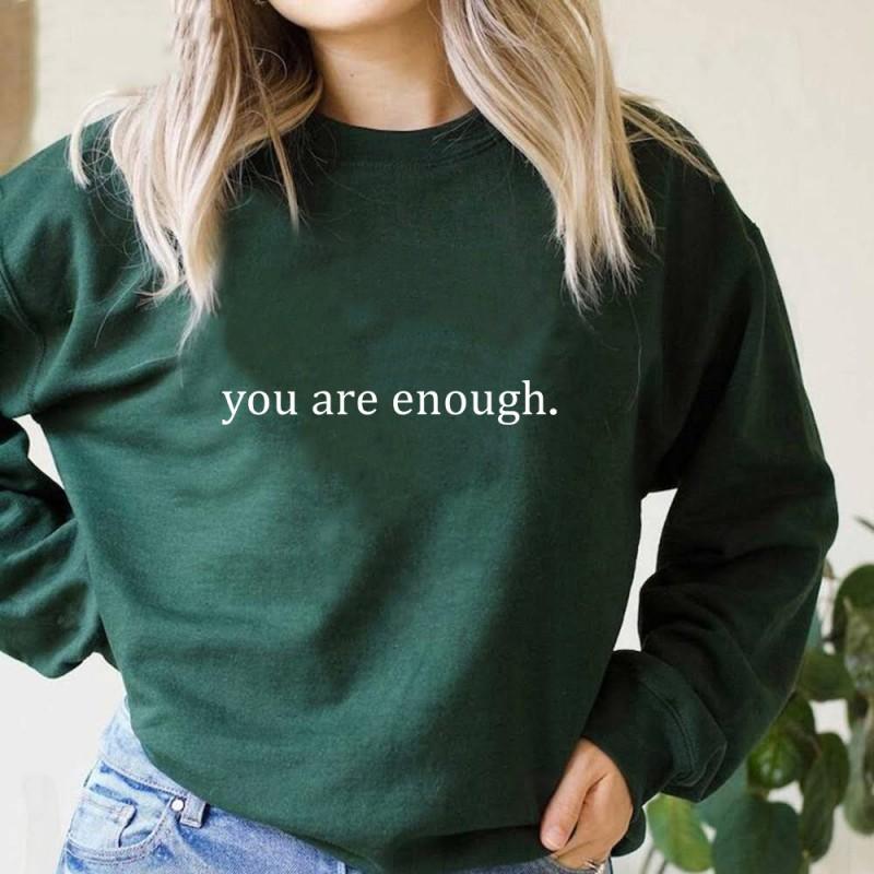 Womens Oversized Long Sleeve Hoodless Sweatshirt With Letter Print Fleece-Lined Round Neck Streetwear Style