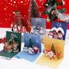 Christmas Three-dimensional Greeting Card Creativity Christmas Eve Leave Word Festival Card Gift Folded Card Set with Stickers