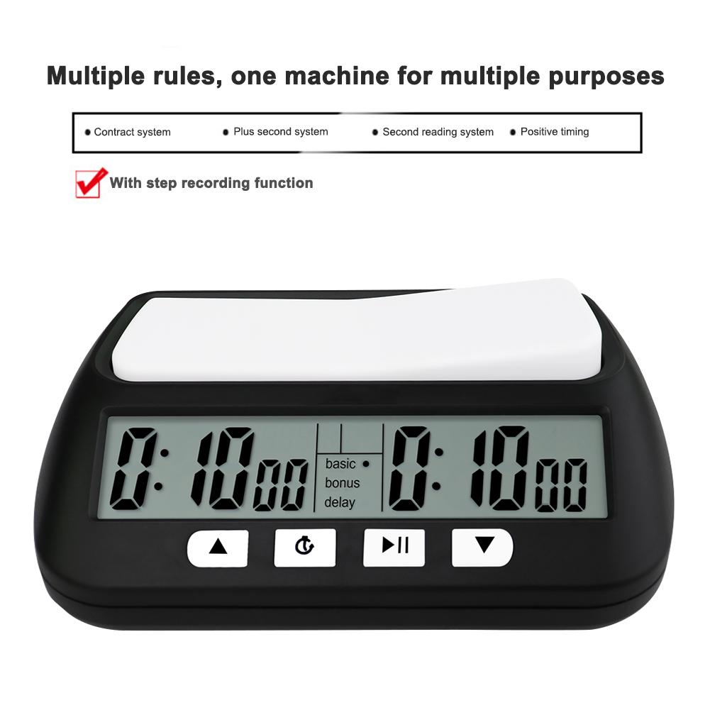 Professional Chess Clock Count Up Down Timer Multipurpose Digital Watch Portable Board Game Timer Clock for International Chess