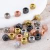 5Pcs 6.5x9mm Cylindrical Spacers Bead DIY Jewelry Making Large Hole Wheel Beads Necklace Bracelet Paved Zircon Brass Accessories