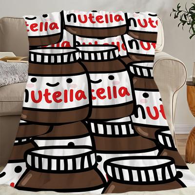 Funny Chocolate N-Nutella Blanket For Sofa Room Microfiber Bedding Blanket Office Travel Gift Home