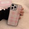Dropped Pink Checkered Phone Case For iPhone 17 16 15 14 13 12 11 Pro/Max/Plus Anti Drop and Shockproof Back Cover