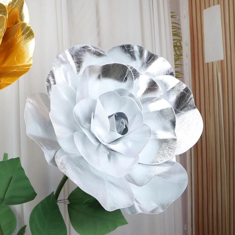 

30/40/50cm Rose Fake Flower Head Giant Flower Shiny Party Setting Arrangement Artificial Flower Photography Props Backdrop Decor 30cm