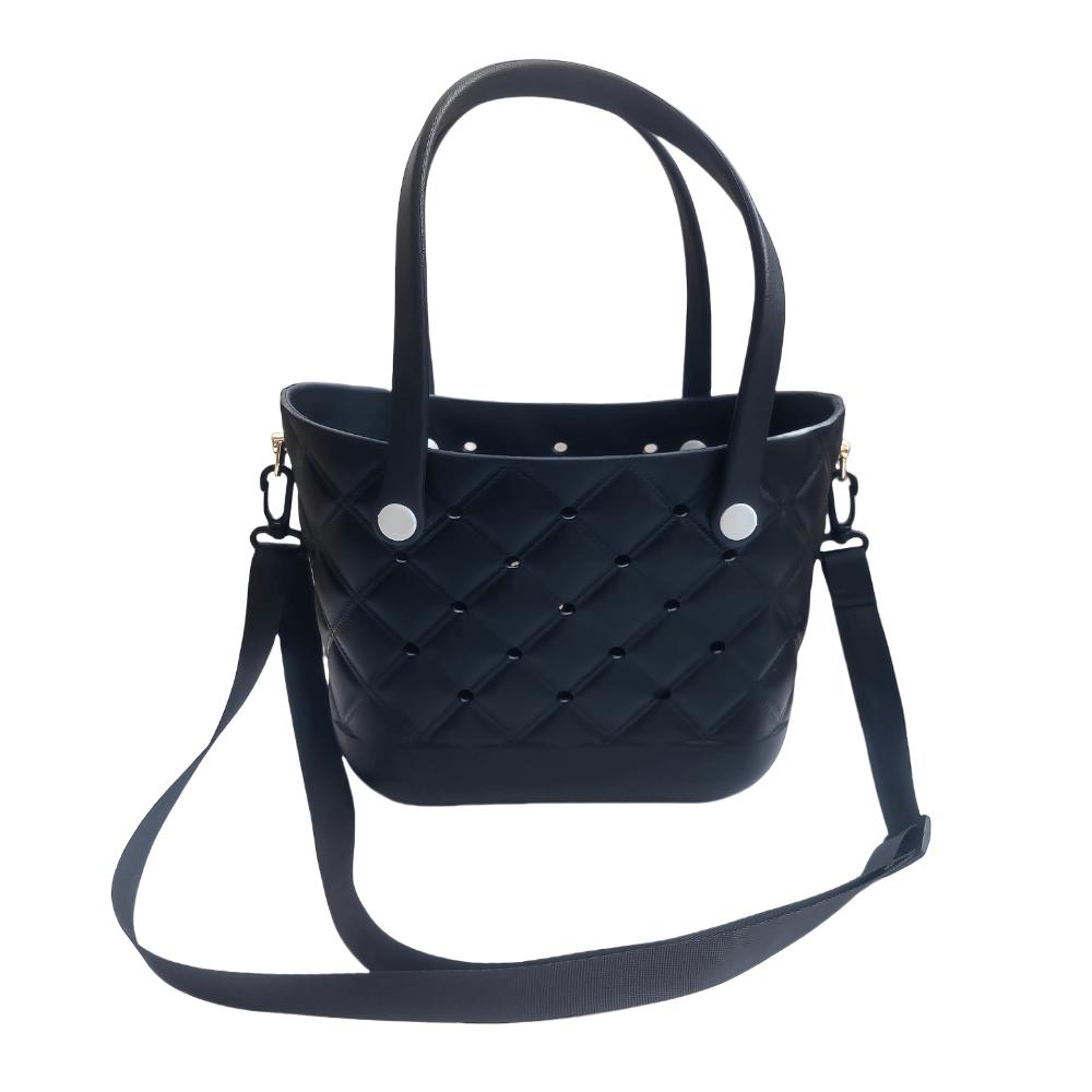 Crossbody bag EVA solid color hole bag storage bag vegetable basket beach bag fashionable hollowed-out travel handbag